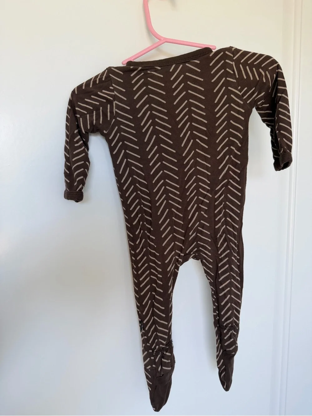 Kyte BABY Brown Herringbone Footed One-Piece